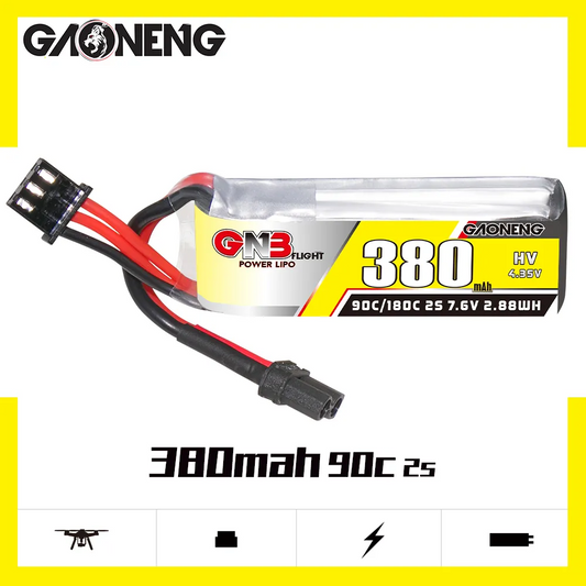 Gaoneng GNB 380mah 2S 11.4V HV 90c LiPo Battery - XT30
